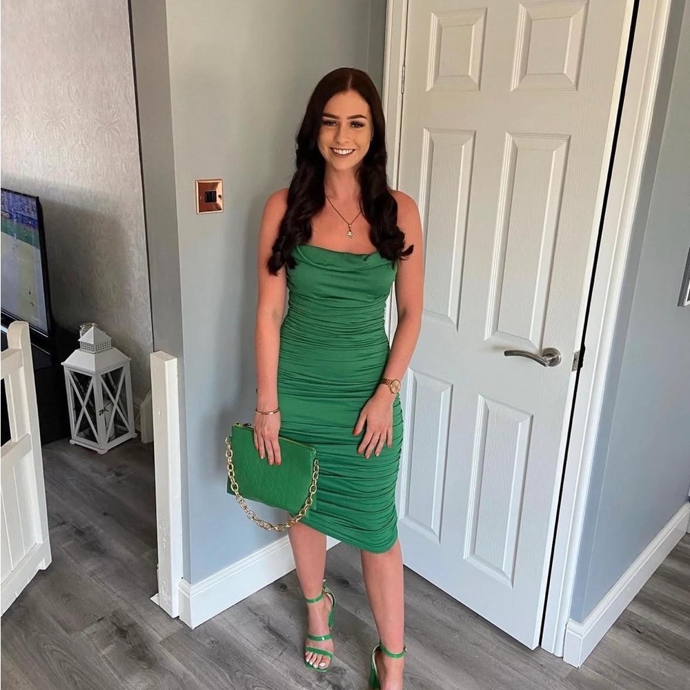 PrettyLittleThing Green Midi Dress